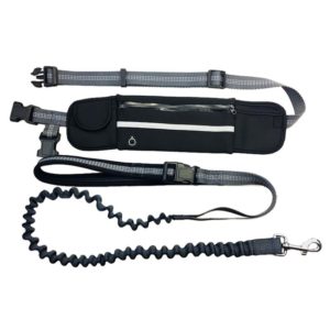 Pet Run Traction Rope Portable Waist Bag(Black) (OEM)