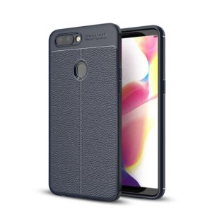 For OPPO R11s Litchi Texture TPU Protective Case(Navy Blue) (OEM)