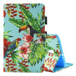 For Galaxy Tab A 8.0 / T380 & T385 Toucan Pattern Horizontal Flip Leather Case with Holder & Card Slots (OEM)