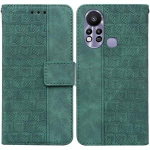 For Infinix Hot 11s X6812 Geometric Embossed Leather Phone Case(Green) (OEM)