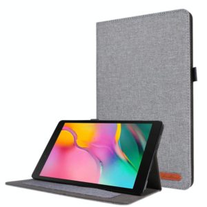 For Samsung Galaxy Tab A7 (2020) Horizontal Flip TPU + Fabric PU Leather Protective Case with Card Slots & Holder(Grey) (OEM)