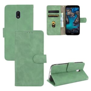 For Nokia C1 Plus Solid Color Skin Feel Magnetic Buckle Horizontal Flip Calf Texture PU Leather Case with Holder & Card Slots & Wallet(Green) (OEM)