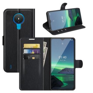 For Nokia 1.4 Litchi Texture Horizontal Flip Protective Case with Holder & Card Slots & Wallet(Black) (OEM)