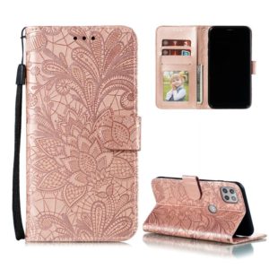 For Motorola Moto G 5G Lace Flower Embossing Pattern Horizontal Flip Leather Case with Holder & Card Slots & Wallet & Photo Frame(Rose Gold) (OEM)