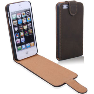Vertical Flip Leather Case Cover for iPhone 5 & 5s & SE & SE (Coffee) (OEM)