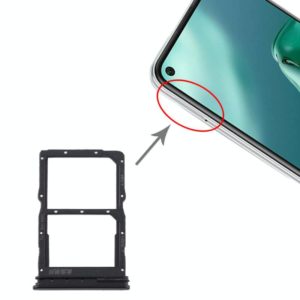SIM Card Tray + NM Card Tray for Huawei P40 Lite 5G (Black) (OEM)