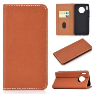 For Huawei Mate 30 Solid Color Magnetic Horizontal Flip Leather Case with Card Slot & Holder(Brown) (OEM)