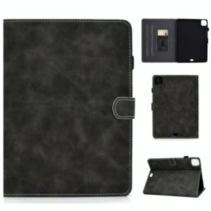 For iPad Air 2022 / 2020 10.9 Cowhide Texture Horizontal Flip Leather Case with Holder & Card Slots & Sleep / Wake-up Function(Grey) (OEM)