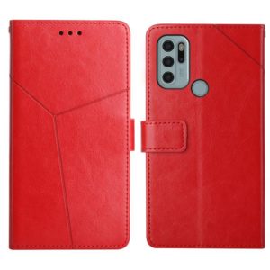 For Motorola Moto G60S Y Stitching Horizontal Flip Leather Phone Case with Holder & Card Slots & Wallet & Photo Frame(Red) (OEM)