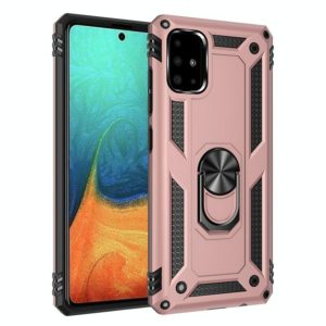 For Galaxy A71 Shockproof TPU + PC Protective Case with 360 Degree Rotating Holder(Rose Gold) (OEM)