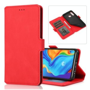 For Huawei P30 Lite Retro Magnetic Closing Clasp Horizontal Flip Leather Case with Holder & Card Slots & Photo Frame & Wallet(Red) (OEM)
