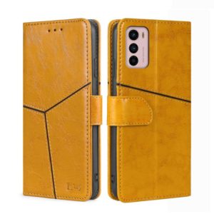 For Motorola Moto G42 4G Geometric Stitching Horizontal Flip Leather Phone Case(Yellow) (OEM)