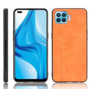 For OPPO F17 Pro / A93 / Reno4 Lite Shockproof Sewing Cow Pattern Skin PC + PU + TPU Case(Orange) (OEM)