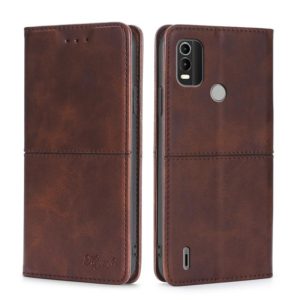 For Nokia C21 Plus Cow Texture Magnetic Horizontal Flip Leather Phone Case(Dark Brown) (OEM)