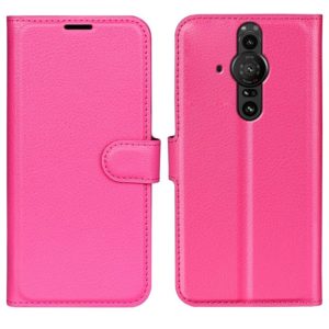 For Sony Xperia Pro-I Litchi Texture Horizontal Flip Protective Case with Holder & Card Slots & Wallet(Rose Red) (OEM)