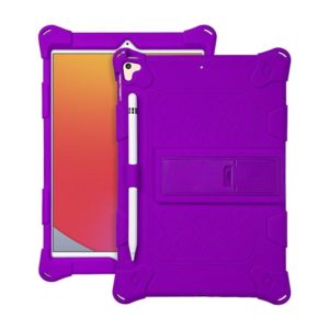 All-inclusive Silicone Shockproof Case with Holder For iPad mini 5 / 4(Purple) (OEM)