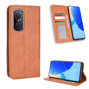 For Honor 50 SE / Huawei nova 9 SE Magnetic Buckle Retro Texture Leather Phone Case(Brown) (OEM)