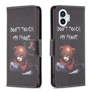 For Nothing Phone 1 Colored Drawing Pattern Leather Phone Case(Bear) (OEM)