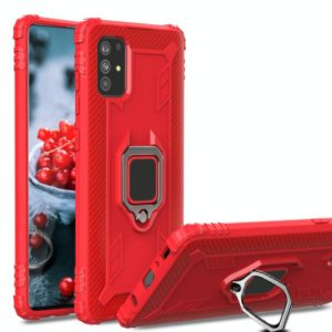 For OPPO A52 / A72 / A92 Carbon Fiber Protective Case with 360 Degree Rotating Ring Holder(Red) (OEM)