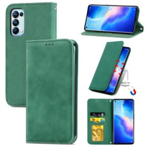 For OPPO Reno5 Pro 5G Retro Skin Feel Business Magnetic Horizontal Flip Leather Case with Holder & Card Slots & Wallet & Photo Frame(Green) (OEM)