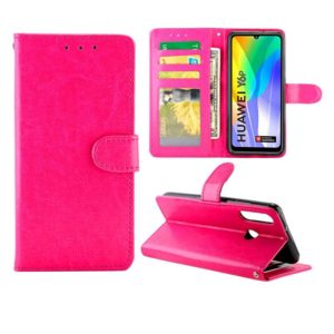 For Huawei Y6p(2020) Crazy Horse Texture Leather Horizontal Flip Protective Case with Holder & Card Slots & Wallet & Photo Frame(Magenta) (OEM)