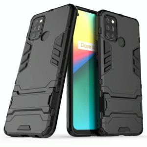 For OPPO Realme 7i PC + TPU Shockproof Protective Case with Invisible Holder(Black) (OEM)