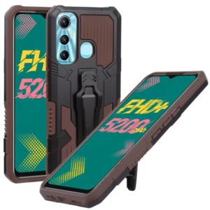 For Infinix Hot 11 Armor Warrior Shockproof PC + TPU Phone Case(Brown) (OEM)