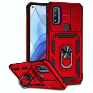 For Motorola Moto G Pure Sliding Camshield Holder Phone Case(Red) (OEM)