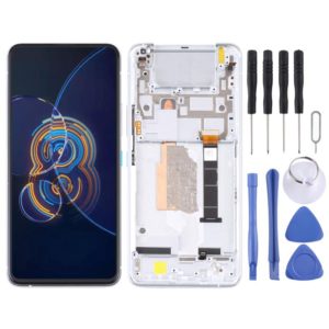 Original LCD Screen for Asus Zenfone 8 Flip ZS672KS Digitizer Full Assembly with Frame（Silver) (OEM)