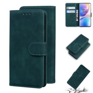 For OnePlus 8 Pro Skin Feel Pure Color Flip Leather Phone Case(Green) (OEM)