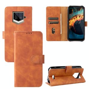 For Oukitel WP15 5G Solid Color Skin Feel Magnetic Buckle Leather Phone Case(Brown) (OEM)