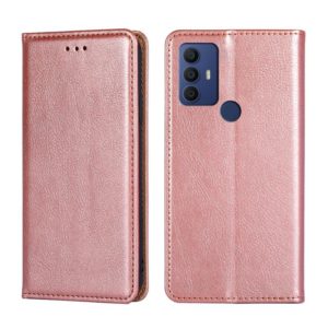 For TCL 305 / 30 SE / 306 Pure Color Magnetic Leather Phone Case(Rose Gold) (OEM)