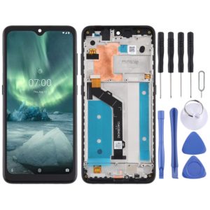 TFT LCD Screen for Nokia 7.2 TA-1196 Digitizer Full Assembly with Frame (Black) (OEM)