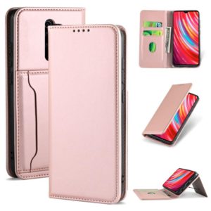 For Xiaomi Redmi Note 8 Pro Strong Magnetism Shockproof Horizontal Flip Liquid Feel Leather Case with Holder & Card Slots & Wallet(Rose Gold) (OEM)