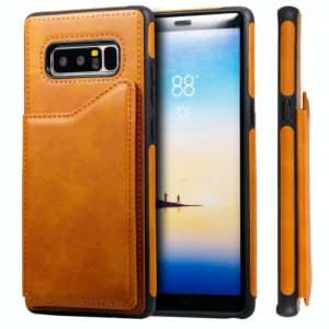 For Galaxy Note 8 Shockproof Calf Texture Protective Case with Holder & Card Slots & Frame(Brown) (OEM)