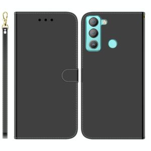 For Tecno Pop 5 LTE BD4 Imitated Mirror Surface Horizontal Flip Leather Phone Case(Black) (OEM)