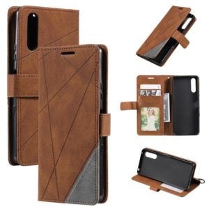 For Sony Xperia 5 III Skin Feel Splicing Leather Phone Case(Brown) (OEM)