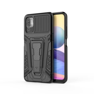 For Xiaomi Redmi Note 10 5G War Chariot Series Armor All-inclusive Shockproof PC + TPU Protective Case with Invisible Holder(Black) (OEM)