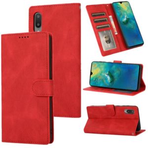For Samsung Galaxy A02 (EU Version) Fantasy Classic Skin-feel Calfskin Texture Magnetic Buckle Horizontal Flip PU Leather Case with Holder & Card Slot & Wallet(Red) (OEM)