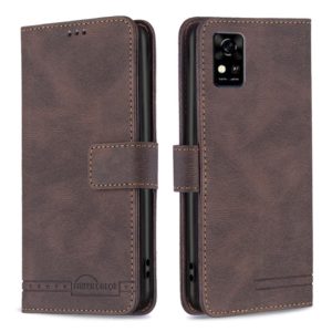 For ZTE Blade A31 Magnetic Clasp RFID Blocking Anti-Theft Leather Phone Case with Holder & Card Slots & Wallet(Brown) (OEM)