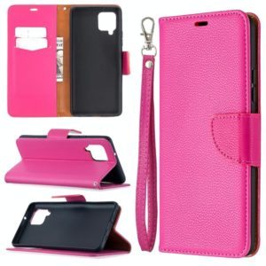 For Samsung Galaxy A42 5G Litchi Texture Pure Color Horizontal Flip PU Leather Case with Holder & Card Slots & Wallet & Lanyard(Rose Red) (OEM)