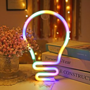 Bulb Neon Light Battery USB Dual-Power LED Decorative Modeling Lamp(Colorful Light) (OEM)