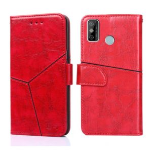 For Tecno Spark 6 GO Geometric Stitching Horizontal Flip Leather Phone Case(Red) (OEM)