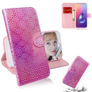 For Asus Zenfone 6 ZS630KL Solid Color Colorful Magnetic Buckle Horizontal Flip PU Leather Case with Holder & Card Slots & Wallet & Lanyard(Pink) (OEM)