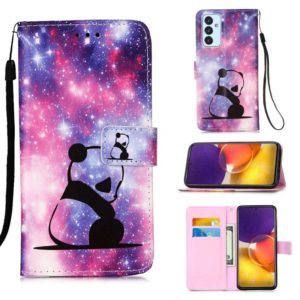 For Samsung Galaxy A82 5G Colored Drawing Pattern Plain Weave Horizontal Flip Leather Case with Holder & Card Slot & Wallet & Lanyard(Baby Panda) (OEM)