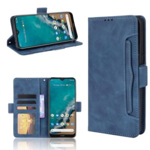 For Nokia G50 5G Skin Feel Calf Pattern Horizontal Flip Leather Case with Holder & Card Slots & Photo Frame(Blue) (OEM)