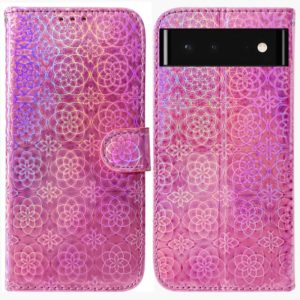 For Google Pixel 6 Colorful Magnetic Buckle Leather Phone Case(Pink) (OEM)