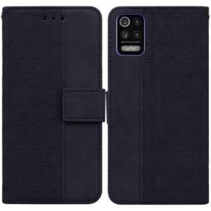 For LG K52 / K62 / Q52 Geometric Embossed Leather Phone Case(Black) (OEM)