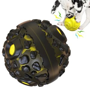 Dog Toothbrush Sound Molar Ball Texture Meteorite Dog Toy(Black Yellow) (OEM)