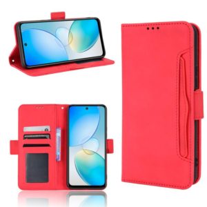 For Infinix Hot 12 Skin Feel Calf Texture Card Slots Leather Phone Case(Red) (OEM)